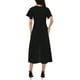 thumbnail image 3 of Vestido de invitada de boda para mujer INSPIRE CHIC con volantes, escote en V, cóctel, de noche, midi acampanado, talla XL, negro, 3 of 6