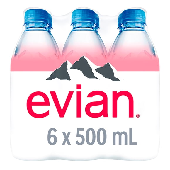 Agua mineral natural Evian 6 botellas con 500 ml c/u