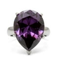thumbnail image 3 of Women's Stainless Steel Engagement Ring with Cubic Zirconia Amethyst - Size 10, 3 of 4