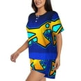 thumbnail image 2 of Lsque Geometry Dash Women's Short-Sleeved Pajama Set - 2 Piece Soft and Lightweight Sleepwear Set-4X-Large, 2 of 9