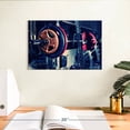 thumbnail image 3 of Elephant Stock Gym Barbell Wall Art - Horizontal Canvas Wall Art - Living Room Wall Decor - Sports Canvas - Blue And Yellow Decor - 12" x 8", 3 of 8