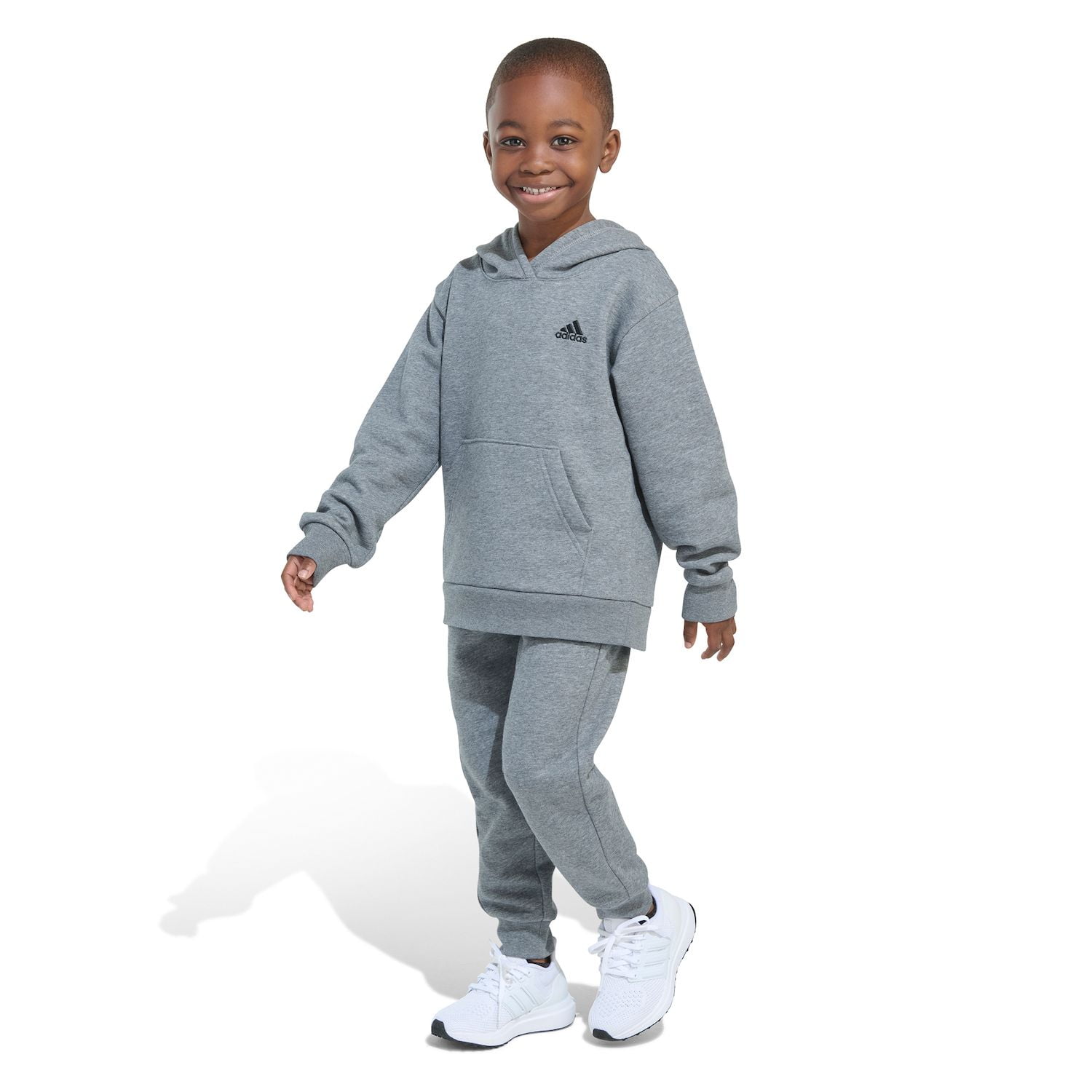 Boys 4-7 Adidas Minimal Logo Fleece Pullover Set Color: Gray Size: 6