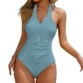 thumbnail image 1 of Plus Size Swimwear For Women High Waisted Swimsuit Strappy Ruffle Detail Bathing Suit Summer Beach Pool Vacation, 1 of 6