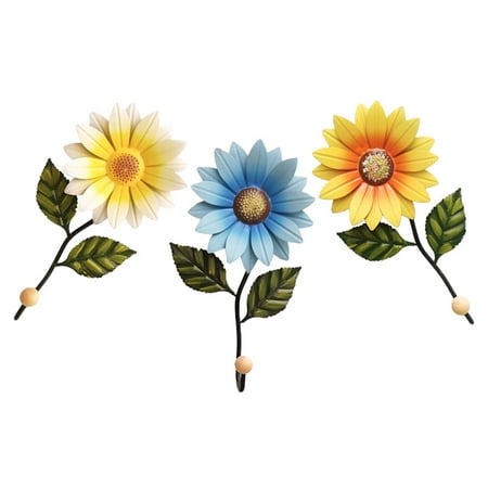 

3Pcs Daisy Wall Hooks Metal Wall Hanger Wall Mount Hanger Storage Hook for Decor