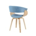 thumbnail image 4 of Summer Mid-Century Upholstered Dining Chair in Light Blue and Patterned Oak Finish, 4 of 6