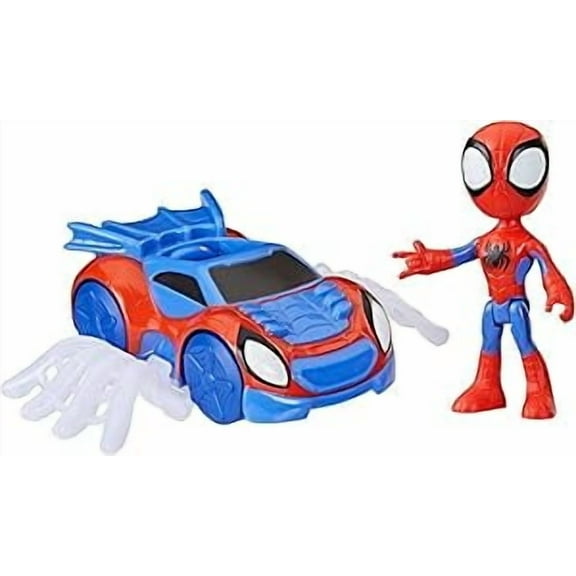 Spidey and His Amazing Friends Spidey Web Crawler Set, 4-Inch Scale Action Figure and Vehicle, Marvel Preschool Super Hero Toys, Kids Christmas Gifts, Ages 3 