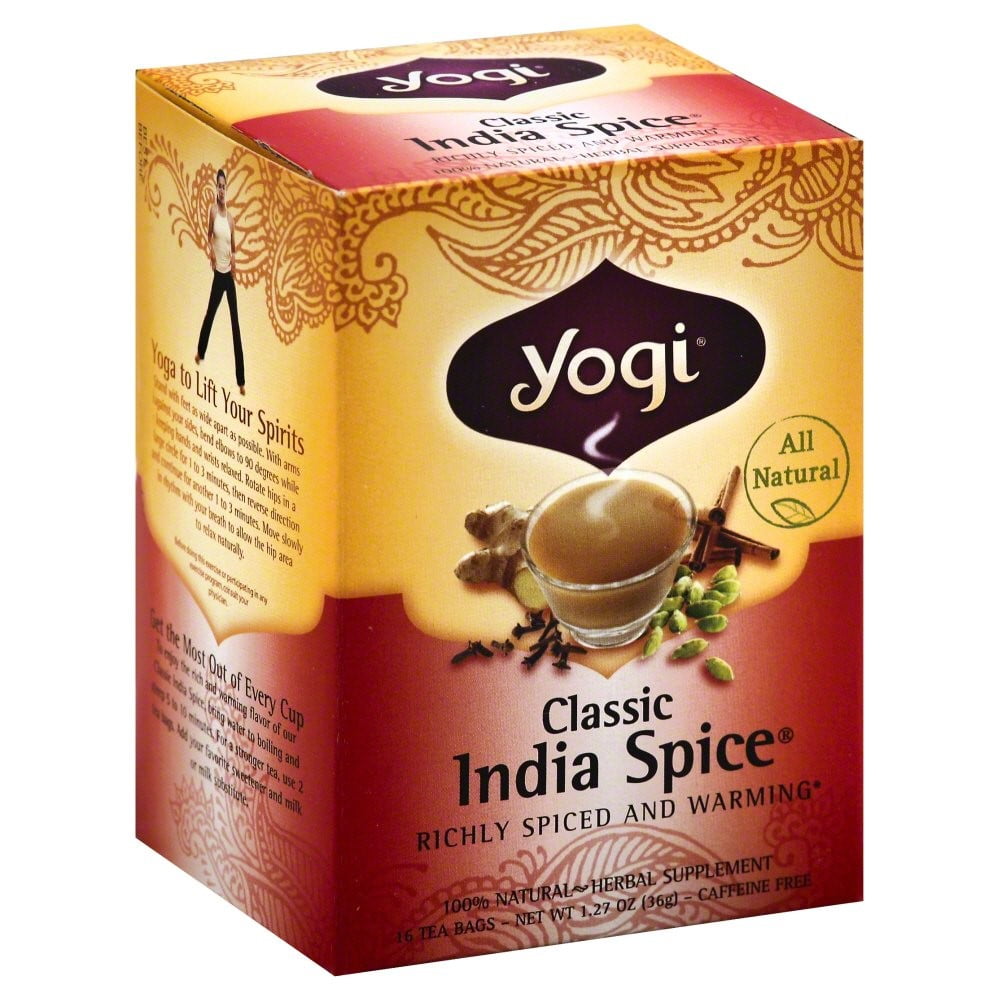 Yogi Tea Classic India Spice Caffeine Free 16 Tea Bags Walmart