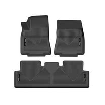 Husky Liners 95211 Weatherbeater Floor Mats Fit 2020-2025 Tesla Model Y Front/2nd Row Liners 3pc Black
