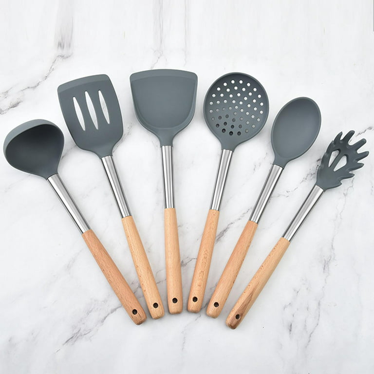 Cooking Spatula with Hole Heat-resistant Beech Non-stick Colander Spoon  Spatula Kitchen Utensils
