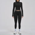 thumbnail image 1 of PISONIC Womens Two Piece Tracksuit Set Long Sleeve Zipper Jacket with Athletic High Waist Leggings Workout Outfit, 1 of 5