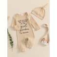thumbnail image 5 of Cjfdfy Baby Boy Girl Newborn Hospital Going Home Outfit Hand Picked for Earth By My Great Grandma Grandpa Letters Romper Long Sleeve Ribbed Jumpsuit Hat Spring Fall Winter Clothes, 5 of 9