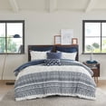 thumbnail image 2 of INK+IVY Mila 3-Piece Cotton Full/Queen Duvet Cover Set with Chenille in Navy, 2 of 3