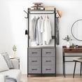 thumbnail image 2 of EDTara Garment Rack With 6 Drawers and Hanging Rods, Sturdy Clothes Organizer With 4 Hooks for Entryway or Bedroom, 2 of 8