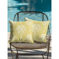 thumbnail image 3 of Outdoor Pillows Waterproof, Yellow Palm Tree Throw Pillows with Inserts Included, Summer Botanical Tropical Tree Indoor Outdoor Decorative Lumbar Pillow for Bed/Couch/Patio 16"x16", 2Pcs, 3 of 8