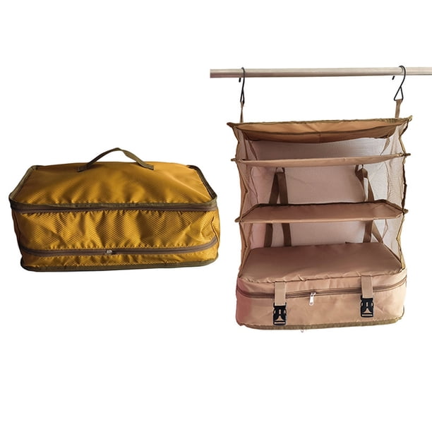 Bolsa de almacenamiento de ropa de viaje multifuncional Bolsa colgante de tres capas Tela impermeable