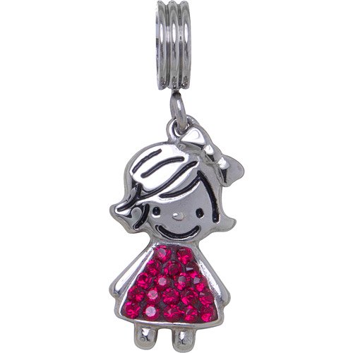 Connections from Hallmark StainlessSteel Crystal Birthstone Girl Charm