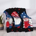 thumbnail image 3 of Naloa Gnome Independence Day Flannel Blankets - Thick and Warm Blanket for Winter, Soft Fuzzy Plush King Blanket for All Seasons60"x50", 3 of 6