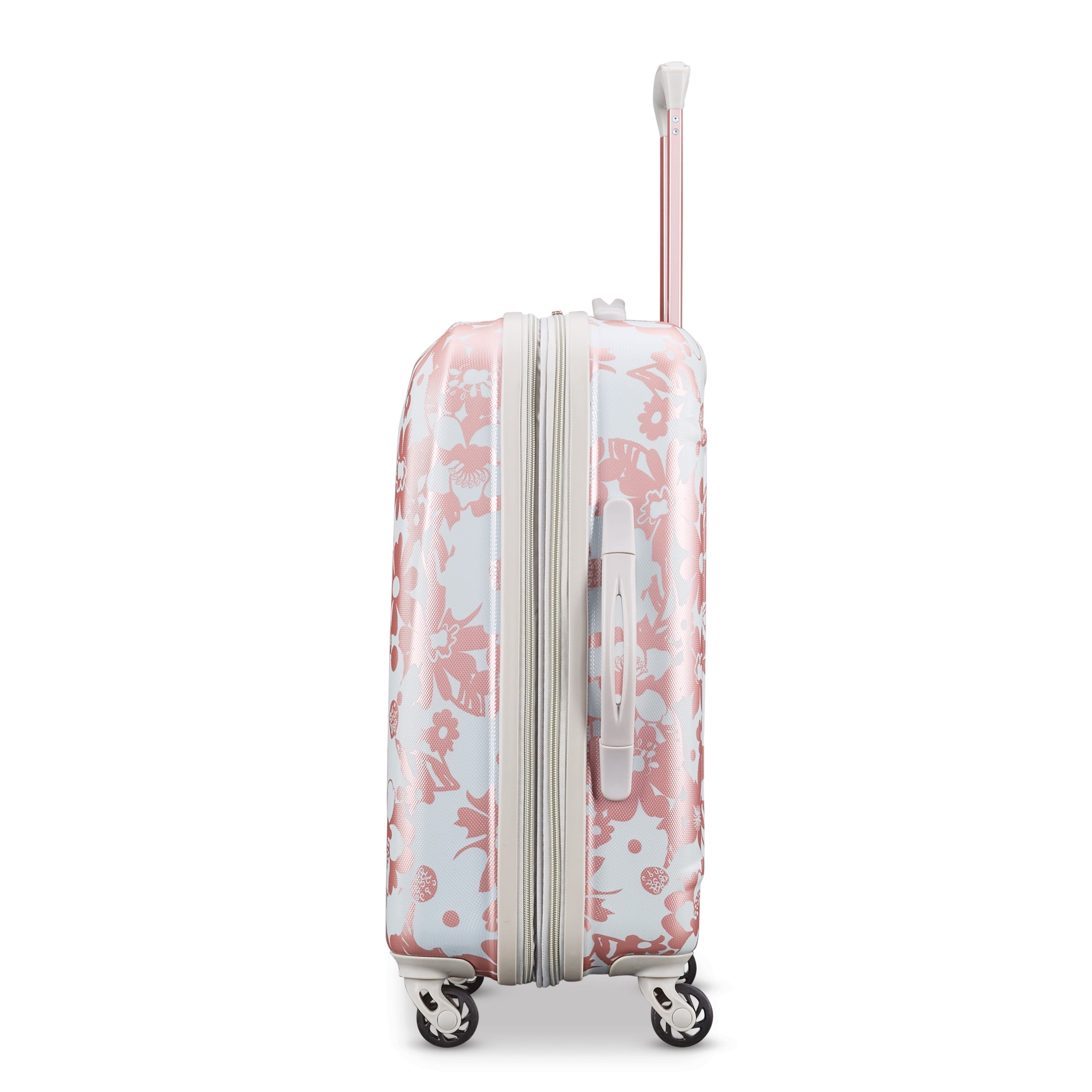 American Tourister Arabella Hardside Carry on Spinner Wheels Luggage Suitcase - Floral Rose Gold