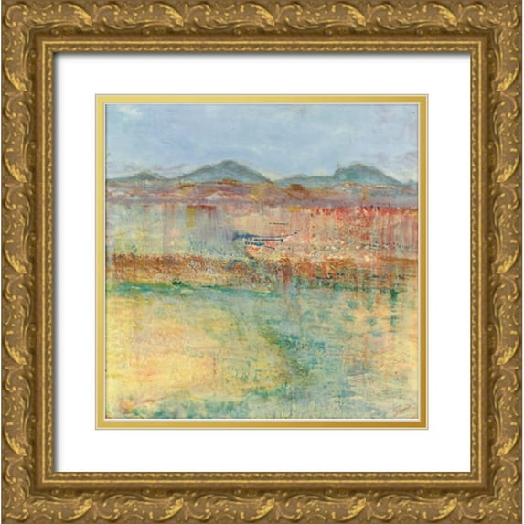 Shanti, Shima 20x20 Gold Ornate Wood Framed with Double Matting Museum Art Print Titled - Send Rain to Wash the Face of the Earth