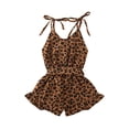 thumbnail image 4 of LA HIEBLA Infant Baby Girls Leopard Rompers Overalls Sleeveless Button Jumpsuits, 4 of 5