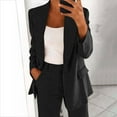 thumbnail image 5 of Enjoytime 2 Piece Sets for Women Solid Color Long Sleeve Button Down Blazer Long Pants Suit Set Business Casual Work Outfits Plus Size Womens Clothing, 5 of 8