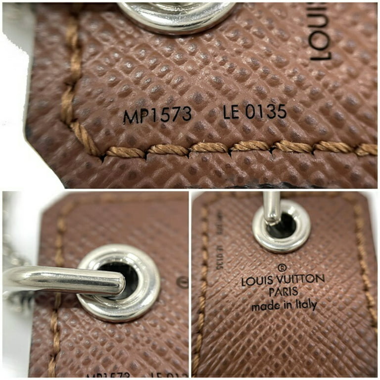 Authenticated used Louis Vuitton Necklace Mikey Silver Blue Gray Brown Monogram Mp1573 Leather GP Plastic Le0135 Louis Vuitton Key 1854 Long Tag Men's