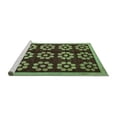 thumbnail image 2 of Ahgly Company Machine Washable Indoor Square Abstract Turquoise Blue Modern Area Rugs, 3' Square, 2 of 4
