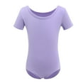 thumbnail image 6 of IBTOM CASTLE Toddler Kids Girls Short Sleeve Ballet Dance Leotards Costume with Chiffon Dance Skirt Tights Ballerina Outfits 4-5 Years Purple, 6 of 8