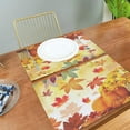 thumbnail image 3 of Sunflower Maple Leaves Pumpkin Autumn Fall Placemats Set of 6 Table Mat, Happy Thanksgiving Day Turkey Give Thanks Table mat Placemat Heat Resistant Stain Washable for Kitchen Decoration 12" x 18", 3 of 8