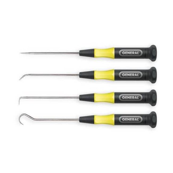 General Tools Probe Set,1 Straight,1 Hook,2 Bent,4 Pc 60004