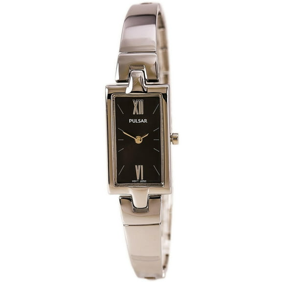 PEGG11 Women's Easy Style Black Dial Stainless Steel Bracelet Watch