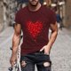 thumbnail image 5 of Camisetas de Manga Larga para Hombres, Camiseta de Manga Corta de Fitness de Impresión Del Día de San Valentín, Mezcla de Algodón Casual, 5 of 8