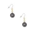 thumbnail image 2 of Delight Jewelry Silvertone Antiqued Round Seal - Initial - N - Gold Tone Infinity French Earrings, 2 of 4