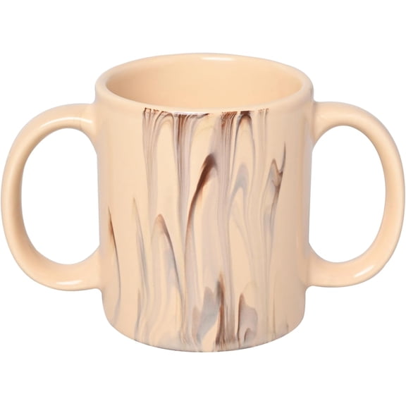 Cream Double-Handle Mug for Tremor Support – 350 ml (11.83 fl oz) | Easy-Grip Assistive Drinking Cup