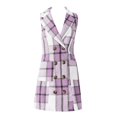 thumbnail image 4 of Sngxgn Women Dress Sleeveless Bodycon Tie Waist Party Mini Dresses(Purple,XL), 4 of 5