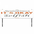 thumbnail image 3 of Saying Headboard, Typographic Sometimes It's OK to Be Selfish Motivating Fun Art Print, Upholstered Decorative Metal Bed Headboard with Memory Foam, King Size, Orange Black, by Ambesonne, 3 of 4