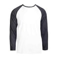 thumbnail image 4 of Men's Long Sleeve Crew Neck Baseball Shirt, Casual Dynamic Cotton Raglan T Shirts, Charcoal Gray/White L, 1 Count, 1 Pack, 4 of 7
