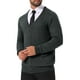thumbnail image 4 of Suéteres de cárdigan de punto de manga larga con botones y cuello en V para hombres INSPIRE CHIC con bolsillos S en gris oscuro, 4 of 5