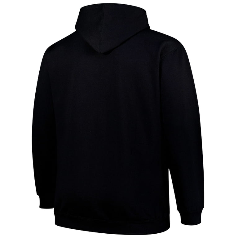 PROFILE Men's Detroit Lions Big & Tall Colorblock Pullover Hoodie | Blue/Black, Fleece Lined With Front Pocket
