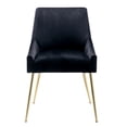 thumbnail image 3 of WestinTrends Carlo Upholstered Velvet Accent Chair with Gold Metal Legs, Black, 3 of 8