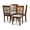 Grey/Walnut, variant on Baxton Studio Caron Fabric and Wood Dining Chairs in Sand and Brown Set of 4