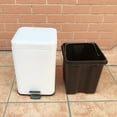 thumbnail image 5 of Small rectangular metal lid step trash can white, 5 of 5