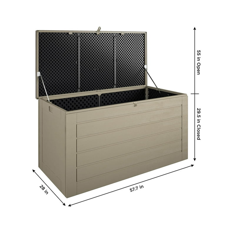 Cosco Outdoor Patio Deck Storage Box Extra Large 180 Gallons Black and Charcoal