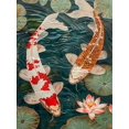 thumbnail image 1 of Fish lotus Full Square Round Rhinestone Kit Embroidery Animal Mosaic Needlework Handmade, 30*40cm, Frame not included.,SY1867, 1 of 4