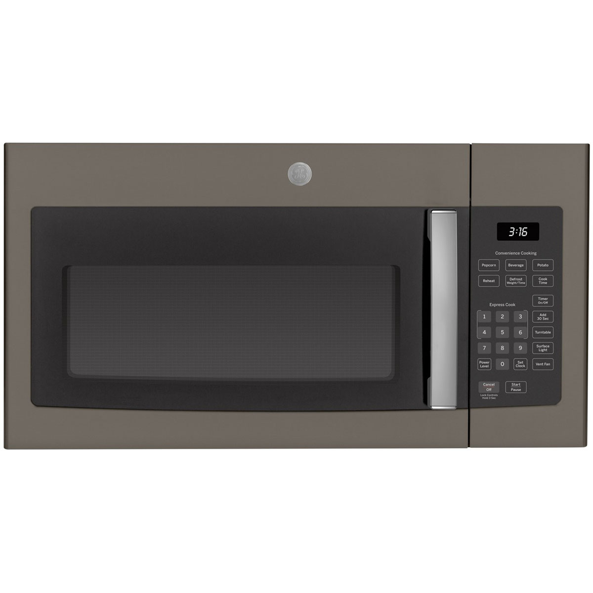GE 30 inch OvertheRange Microwave Oven OnOff & 2Speed 300 CFM Venting in Slate