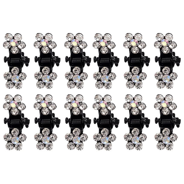 Diamantes De Imitación Pinzas Para El Cabello Flor Cristal Mango Antideslizante Pinzas De Pino Mini Pinzas Accesorios Para El Cabello Para Boda Horquillas Nupciales Fiesta De Baile 12 Piezas Eigraketly CE007574-03