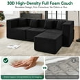 thumbnail image 5 of BEHOST 102.5" L Shaped Modular Sectional Sofa with Extra Deep Seats, Cloud Couch for Small Living Room,Teddy Black, 5 of 11