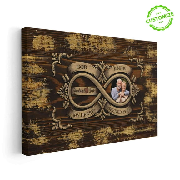 Customizaholic Personalized Name Canvas, Photos Print Canvas Custom, Couple Canvas, Custom Photo Prints, Anniversary Gift For Couple, Couples Gifts