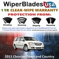 thumbnail image 2 of 2011 Chrysler Town and Country Beam Wiper Blades Wipers w/1yr Warranty (Set of 2) (WiperBladesUSA), 2 of 5