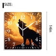 thumbnail image 2 of 14 Inch Wall Clock Battery Operated Silent Clock Decorative for Office, Kitchen, Outdoor, Living Room，Wolf Moon Cloud Beautiful, 2 of 4